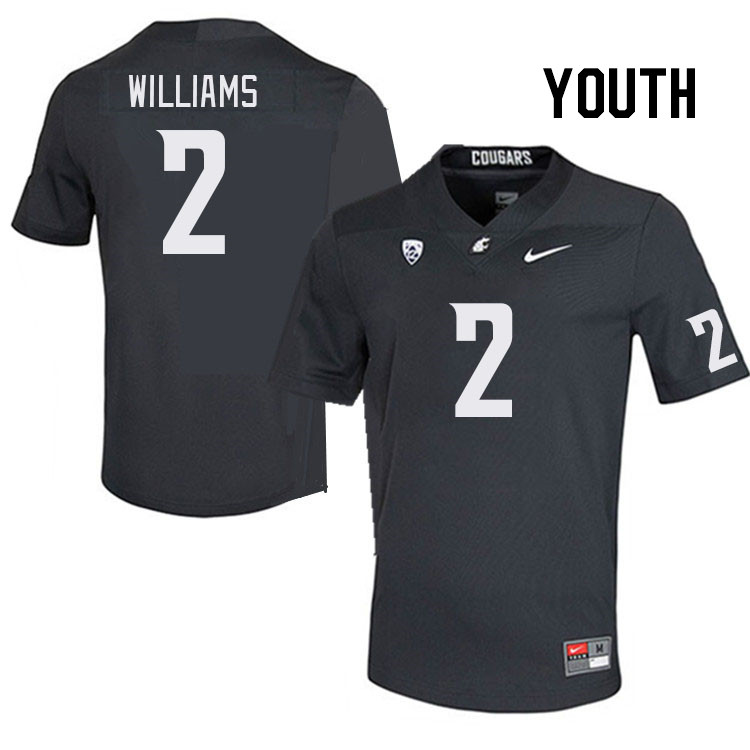 Youth #2 Kyle Williams Washington State Cougars College Football Jerseys Stitched Sale-Charcoal